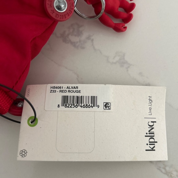 Kipling Alvar crossbody bag red NWT - Picture 6 of 6